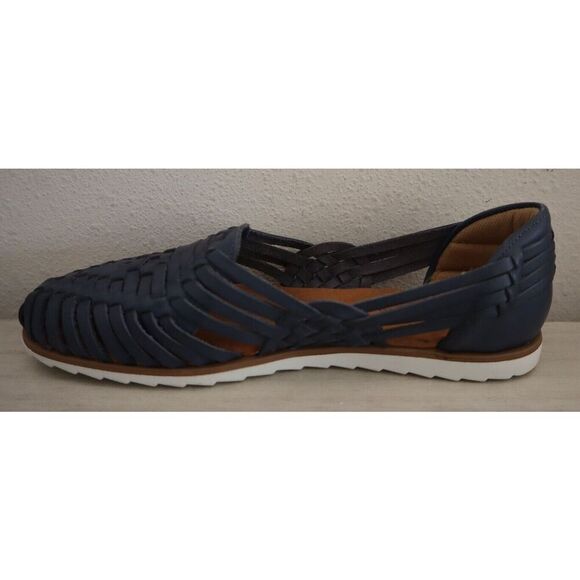 Comfortiva Women's Sz 9M Navy Rainer Leather Woven Huarache Slip-On Sandals - Picture 5 of 10
